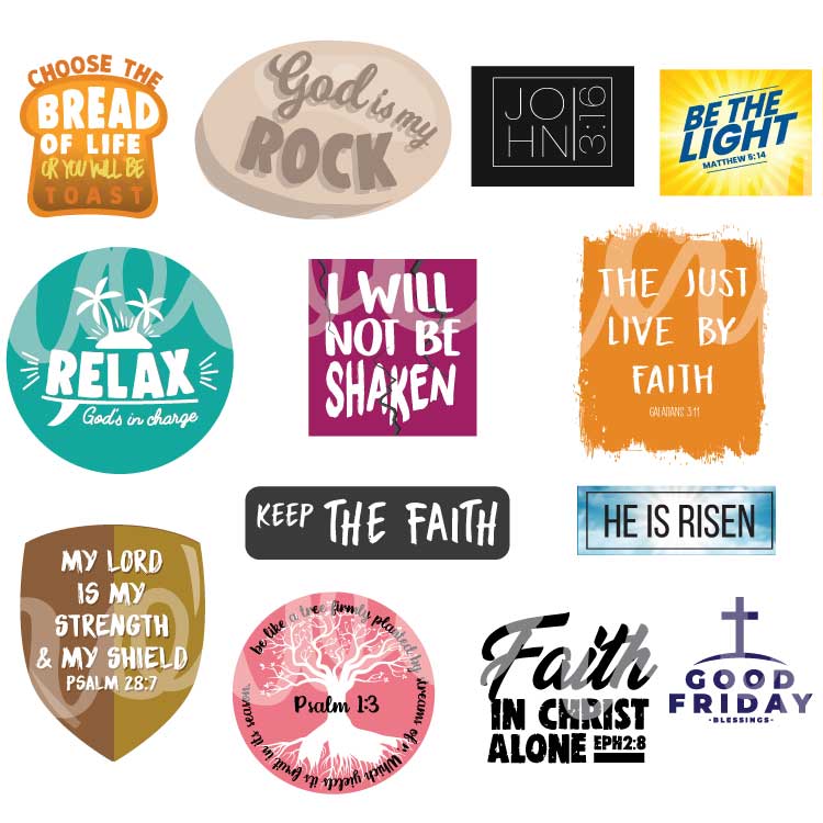 Free Christian Stickers - Bible Verse Stickers Printable