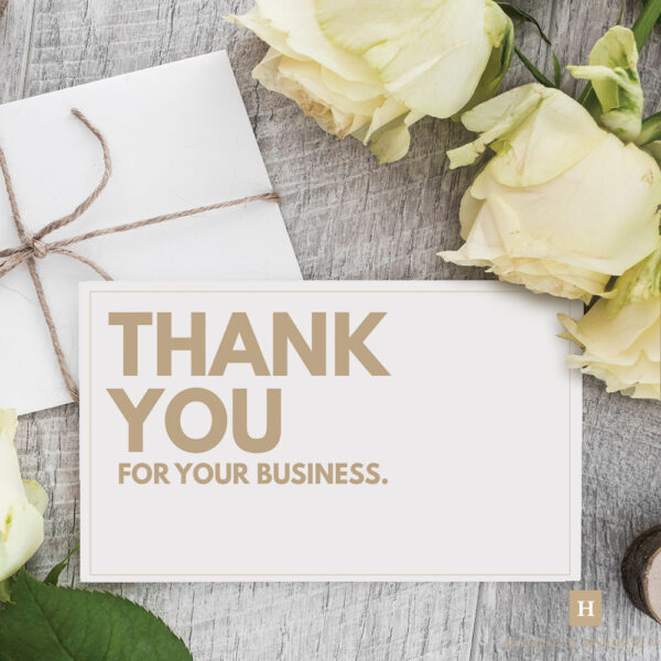 Thank You for your business Insert Cards
